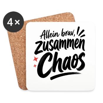 Fist Bump für Freundschaft, Liebe & Zusammenhalt - Untersetzer (4er-Set) - Weiß - Vorne