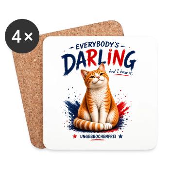 Everybody’s Darling  Charmante Katze mit Charakter - Untersetzer (4er-Set) - Weiß - Vorne