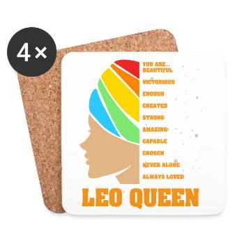 Zodiac sign Leo - Coasters (set of 4) - white - Front