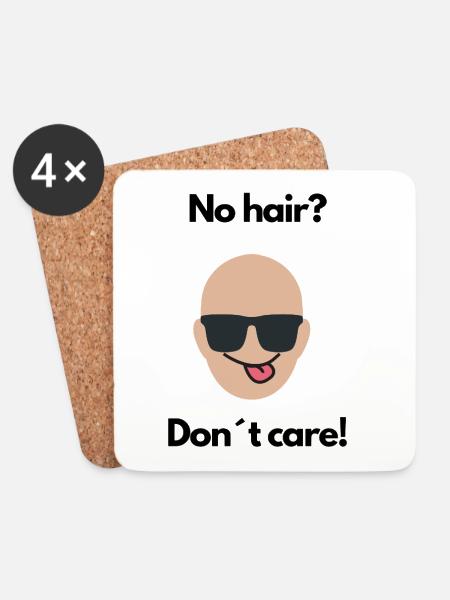 No Hair Don’t Care - Untersetzer (4er-Set) - Weiß