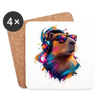 Capybara - Untersetzer (4er-Set) - Weiß - Vorne