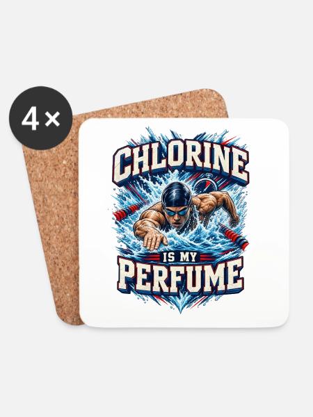 Chlorine Is My Perfume Schwimmer - Untersetzer (4er-Set) - Weiß