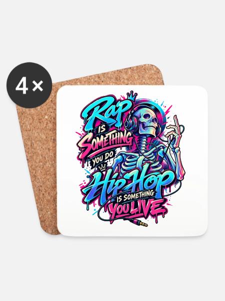 Hip Hop Is Something You Do - Untersetzer (4er-Set) - Weiß