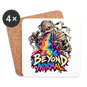 Beyond Normal: Mumie im Regenbogenrausch - Untersetzer (4er-Set) - Weiß - Vorne