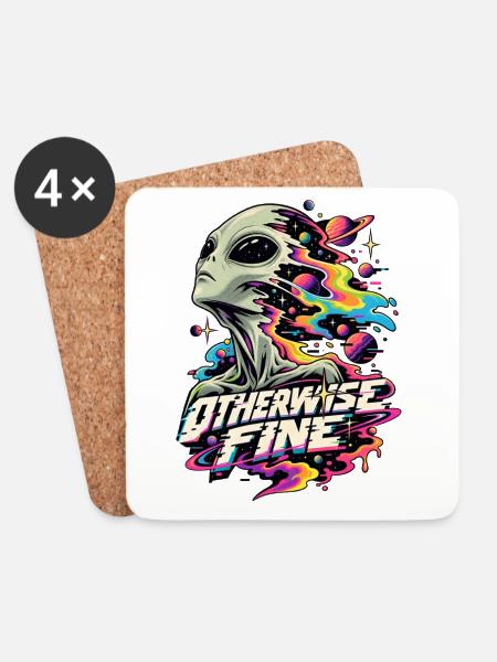 Alien Cosmic Flux - Untersetzer (4er-Set) - Weiß