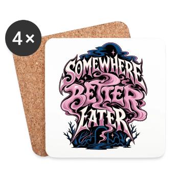 Zwischen Welten Pinker Nebel - Untersetzer (4er-Set) - Weiß - Vorne