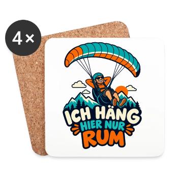 Paragliding Humor Ich häng hier Rum - Untersetzer (4er-Set) - Weiß - Vorne