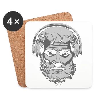 Der antike Philosoph Aristoteles mit Kopfhörern - Untersetzer (4er-Set) - Weiß - Vorne