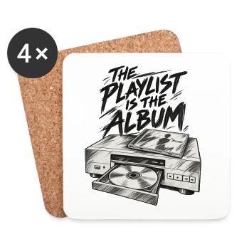 Die Playlist ist das Album - Untersetzer (4er-Set) - Weiß - Vorne