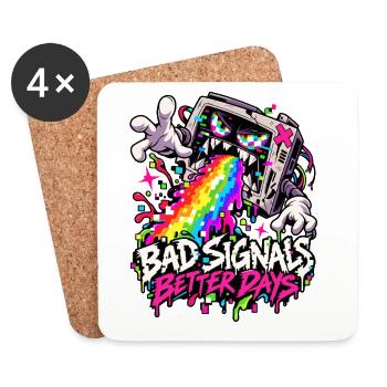 Bad Signals Better Days - Untersetzer (4er-Set) - Weiß - Vorne