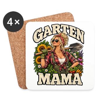 Garten Mama Geschenk Hobbygärtnerin  - Untersetzer (4er-Set) - Weiß - Vorne