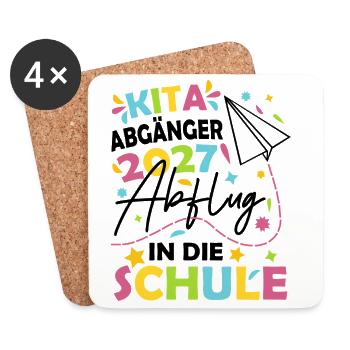 Kita Abgänger 2027 - Untersetzer (4er-Set) - Weiß - Vorne