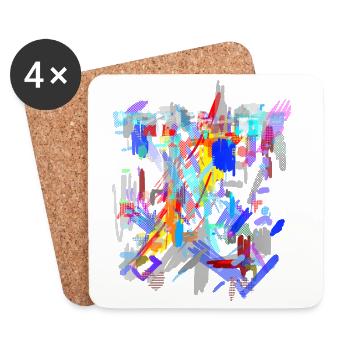 Farben Muster Abstrakt - Untersetzer (4er-Set) - Weiß - Vorne