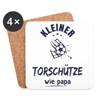 Kleiner Torschütze wie Papa - Untersetzer (4er-Set) - Weiß - Vorne