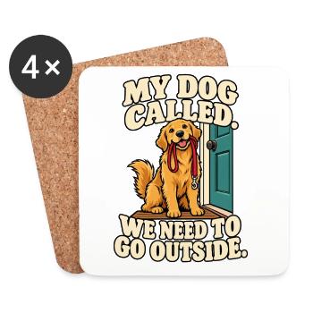 My Dog Called – Wir müssen raus - Untersetzer (4er-Set) - Weiß - Vorne