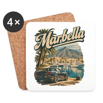 Marbella Puerto Banus Hafen - Untersetzer (4er-Set) - Weiß - Vorne
