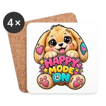 Happy Mode Hundchen Patchwork - Untersetzer (4er-Set) - Weiß - Vorne
