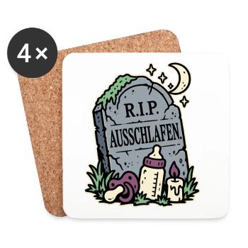 RIP Ausschlafen Eltern - Untersetzer (4er-Set) - Weiß - Vorne