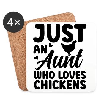 Huhn Tante Statement - Untersetzer (4er-Set) - Weiß - Vorne