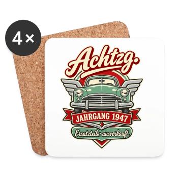 Achtzg Jahrgang 1947 - Untersetzer (4er-Set) - Weiß - Vorne