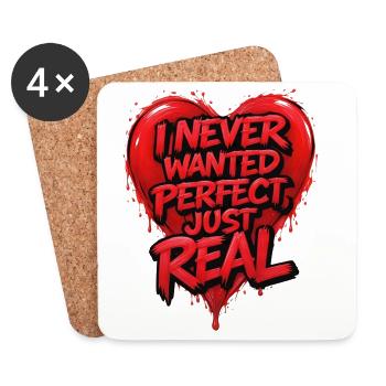 Ich wollte nie Perfektion, einfach Realität - Untersetzer (4er-Set) - Weiß - Vorne