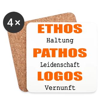 Haltung Leidenschaft Vernunft - Untersetzer (4er-Set) - Weiß - Vorne