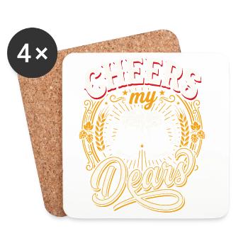 Prost, meine Lieben Biertoast Vintage - Untersetzer (4er-Set) - Weiß - Vorne