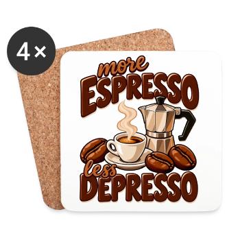 More Espresso Less Depresso - Untersetzer (4er-Set) - Weiß - Vorne