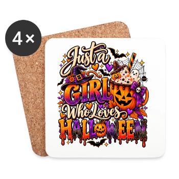 Just a Girl Who Loves Halloween - Untersetzer (4er-Set) - Weiß - Vorne