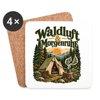 Waldluft & Morgenruhe - Untersetzer (4er-Set) - Weiß - Vorne