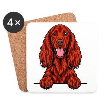 Irischer Setter - Untersetzer (4er-Set) - Weiß - Vorne