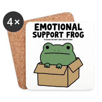 Emotionaler Unterstützungsfrosch - Untersetzer (4er-Set) - Weiß - Vorne