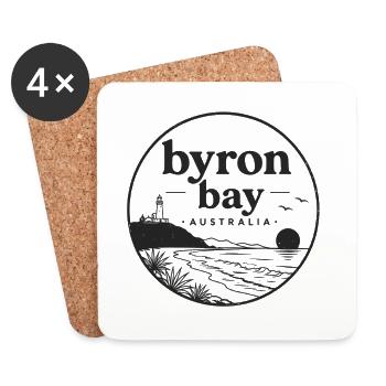 Byron Bay Küsten-Silhouette - Untersetzer (4er-Set) - Weiß - Vorne