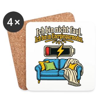 Ich bin nicht faul Energiesparmodus - Untersetzer (4er-Set) - Weiß - Vorne