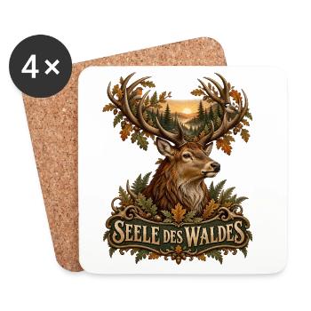 Seele des Waldes - Untersetzer (4er-Set) - Weiß - Vorne