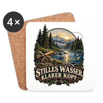 Stilles Wasser, klarer Kopf - Untersetzer (4er-Set) - Weiß - Vorne