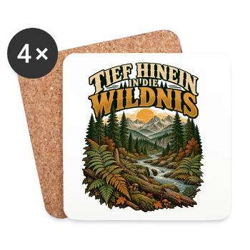 Tief hinein in die Wildnis - Untersetzer (4er-Set) - Weiß - Vorne