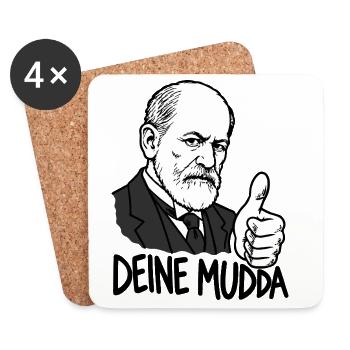 Sigmund Freud – Deine Mudda - Untersetzer (4er-Set) - Weiß - Vorne