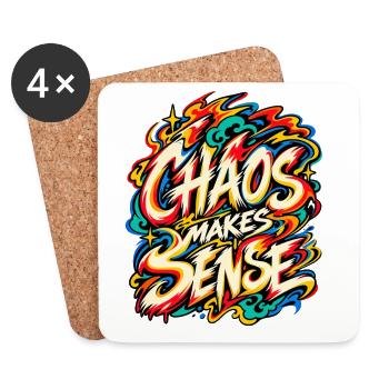 Chaos macht Sinn – Bunte Explosionskunst - Untersetzer (4er-Set) - Weiß - Vorne