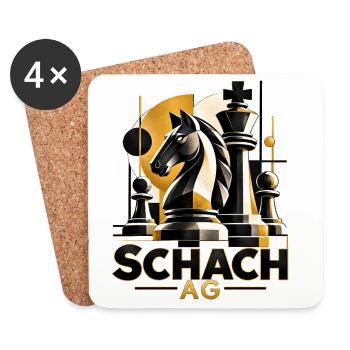 Schach AG - Schach Schule Motiv modern - Untersetzer (4er-Set) - Weiß - Vorne