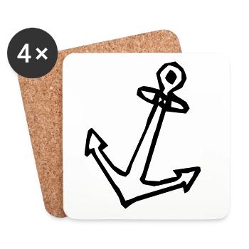 Anchor - Coasters (set of 4) - white - Front