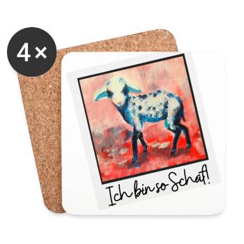 Ich bin so Schaf - Untersetzer (4er-Set) - Weiß - Vorne