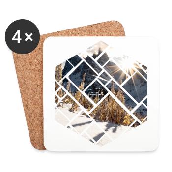 Dolomites Seceda Paysage hivernal - Dessous de verre (lot de 4) - blanc - Devant