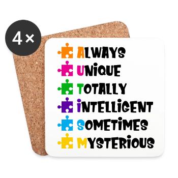Autism Awareness - Coasters (set of 4) - white - Front
