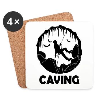 Caving - Speleology Cave Exploration - Coasters (set of 4) - white - Front
