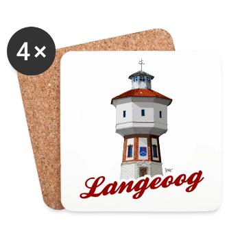 Bronko55 No.59 – Langeoog Water Tower - Coasters (set of 4) - white - Front