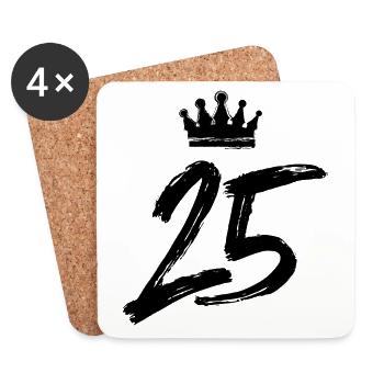 25 Couronne numérique - Dessous de verre (lot de 4) - blanc - Devant