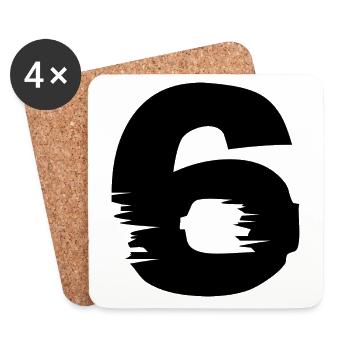 6 Number - Coasters (set of 4) - white - Front