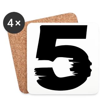 5 Nombre - Dessous de verre (lot de 4) - blanc - Devant