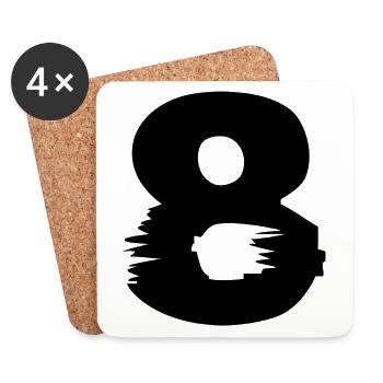 8 Number - Coasters (set of 4) - white - Front